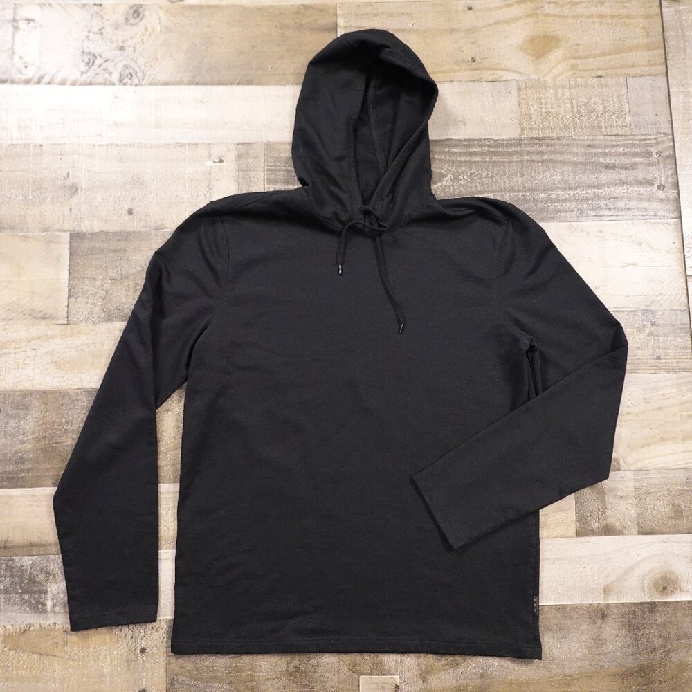 John Varvatos U.S.A. Black Lightweight Hoodie Long Sleeve Shirt Men’s Size L